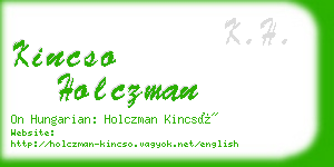 kincso holczman business card